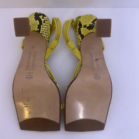 Miista Yellow Snake Animal Print Amy Sandals, New, Size 35 - Picture 7 of 10